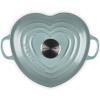 imageLe Creuset Signature Enameled Cast Iron Figural Heart Cocotte 2 Quart Cerise with Stainless Steel KnobSea Salt