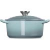 imageLe Creuset Signature Enameled Cast Iron Figural Heart Cocotte 2 Quart Cerise with Stainless Steel KnobSea Salt