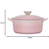 imageLe Creuset Signature Enameled Cast Iron Figural Heart Cocotte 2 Quart Cerise with Stainless Steel KnobShell Pink