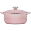 imageLe Creuset Signature Enameled Cast Iron Figural Heart Cocotte 2 Quart Cerise with Stainless Steel KnobShell Pink