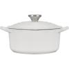 imageLe Creuset Signature Enameled Cast Iron Figural Heart Cocotte 2 Quart Cerise with Stainless Steel KnobWhite