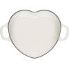 imageLe Creuset Signature Enameled Cast Iron Figural Heart Cocotte 2 Quart Cerise with Stainless Steel KnobWhite