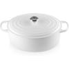 imageLe Creuset Signature Enameled Cast Iron Oval Dutch Oven 675qt PecheWhite