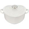 imageLe Creuset Signature Enameled Cast Iron Figural Heart Cocotte 2 Quart Cerise with Stainless Steel KnobWhite