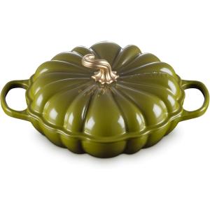 imageLe Creuset Enameled Cast Iron Figural Pumpkin Braiser 275 qt WhiteOlive