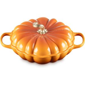 imageLe Creuset Enameled Cast Iron Figural Pumpkin Braiser 275 qt WhitePersimmon