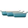 imageLe Creuset Stoneware Heritage Set 3 Rectangular Dishes PecheCaribbean