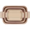 imageLe Creuset Stoneware Heritage Set 3 Rectangular Dishes PecheCerise
