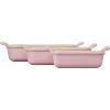 imageLe Creuset Stoneware Heritage Set 3 Rectangular Dishes PecheChiffon Pink