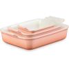 imageLe Creuset Stoneware Heritage Set 3 Rectangular Dishes PechePeche