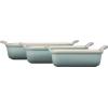 imageLe Creuset Stoneware Heritage Set 3 Rectangular Dishes PecheSea Salt