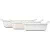 imageLe Creuset Stoneware Heritage Set 3 Rectangular Dishes PecheWhite