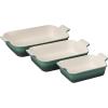imageLe Creuset Stoneware Heritage Set 3 Rectangular Dishes PecheArtichaut