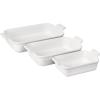 imageLe Creuset Stoneware Heritage Set 3 Rectangular Dishes PecheWhite