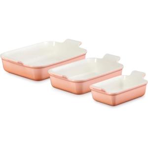 imageLe Creuset Stoneware Heritage Set 3 Rectangular Dishes PechePeche