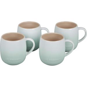 imageLe Creuset Stoneware Set of 4 Heritage Mugs 13 oz each MeringueIce Green