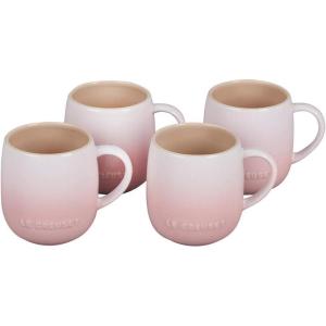 imageLe Creuset Stoneware Set of 4 Heritage Mugs 13 oz each MeringueShell Pink