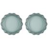 imageLe Creuset Stoneware Set of 2 Heritage Fluted Pie Dish 9quot Chiffon PinkSea Salt