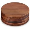 imageLe Creuset Enameled Cast Iron Gourmand Collection Set of 4 Mini Round Cocotte 3 qt Matte BlackPetite Magnetic Wooden Trivet