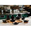 imageLe Creuset Enameled Cast Iron Gourmand Collection Set of 4 Mini Round Cocotte 3 qt Matte BlackPetite Magnetic Wooden Trivet