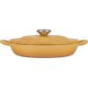 imageLe Creuset Signature Enameled Cast Iron Petal Braiser 225qt Coastal BlueHoney