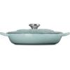 imageLe Creuset Signature Enameled Cast Iron Petal Braiser 225qt Coastal BlueSea Salt