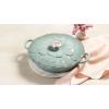 imageLe Creuset Signature Enameled Cast Iron Petal Braiser 225qt Coastal BlueSea Salt