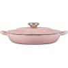 imageLe Creuset Signature Enameled Cast Iron Petal Braiser 225qt Coastal BlueShell Pink