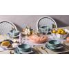 imageLe Creuset Signature Enameled Cast Iron Petal Braiser 225qt Coastal BlueWhite