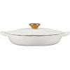 imageLe Creuset Signature Enameled Cast Iron Petal Braiser 225qt Coastal BlueWhite