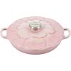 imageLe Creuset Signature Enameled Cast Iron Petal Braiser 225qt Coastal BlueShell Pink