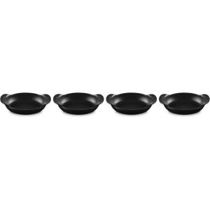 imageLe Creuset Enameled Cast Iron Gourmand Collection Set of 4 Mini Round Cocotte 3 qt Matte BlackMini Oval Baker