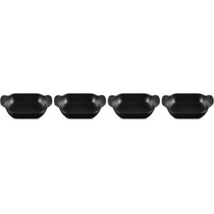 imageLe Creuset Enameled Cast Iron Gourmand Collection Set of 4 Mini Round Cocotte 3 qt Matte BlackMini Rectangular Baker