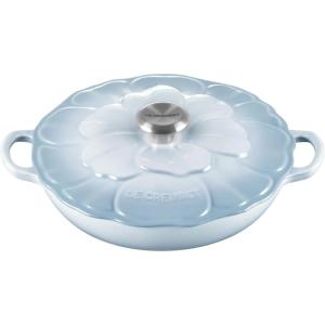 imageLe Creuset Signature Enameled Cast Iron Petal Braiser 225qt Coastal BlueCoastal Blue
