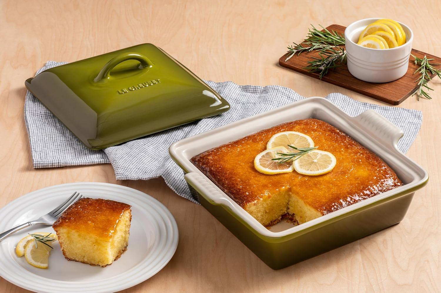 imageLe Creuset Stoneware Heritage Shallow Square Casserole 2qt 9 CeriseLicorice