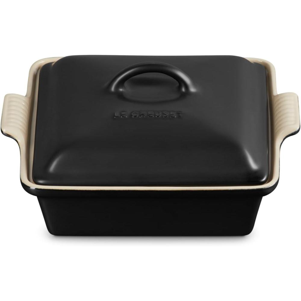 imageLe Creuset Stoneware Heritage Shallow Square Casserole 2qt 9 CeriseLicorice