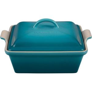 imageLe Creuset Stoneware Heritage Shallow Square Casserole 2qt 9 CeriseCaribbean