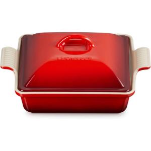 imageLe Creuset Stoneware Heritage Shallow Square Casserole 2qt 9 CeriseCerise