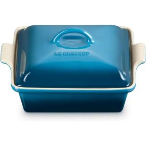 imageLe Creuset Stoneware Heritage Shallow Square Casserole 2qt 9 CeriseDeep Teal