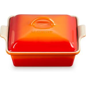 imageLe Creuset Stoneware Heritage Shallow Square Casserole 2qt 9 CeriseFlame
