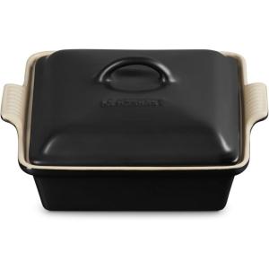 imageLe Creuset Stoneware Heritage Shallow Square Casserole 2qt 9 CeriseLicorice