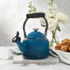 imageLe Creuset Enamel On Steel Demi Kettle with Metal Finishes ampamp Stoneware Set of 2 Mugs 125 qt Kettle ampamp 2 14 oz Mugs CeriseDeep Teal