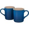 imageLe Creuset Enamel On Steel Demi Kettle with Metal Finishes ampamp Stoneware Set of 2 Mugs 125 qt Kettle ampamp 2 14 oz Mugs CeriseMarseille