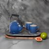 imageLe Creuset Enamel On Steel Demi Kettle with Metal Finishes ampamp Stoneware Set of 2 Mugs 125 qt Kettle ampamp 2 14 oz Mugs CeriseMarseille