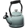 imageLe Creuset Enamel On Steel Demi Kettle with Metal Finishes ampamp Stoneware Set of 2 Mugs 125 qt Kettle ampamp 2 14 oz Mugs CeriseSea Salt