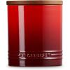 imageLe Creuset Signature Salt Cellar and Storage Canister with Wood Lid 16 oz WhiteCerise
