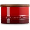 imageLe Creuset Signature Salt Cellar and Storage Canister with Wood Lid 16 oz WhiteCerise