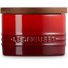 imageLe Creuset Signature Salt Cellar and Storage Canister with Wood Lid 16 oz WhiteCerise