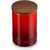 imageLe Creuset Signature Salt Cellar and Storage Canister with Wood Lid 16 oz WhiteCerise