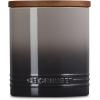 imageLe Creuset Signature Salt Cellar and Storage Canister with Wood Lid 16 oz WhiteOyster